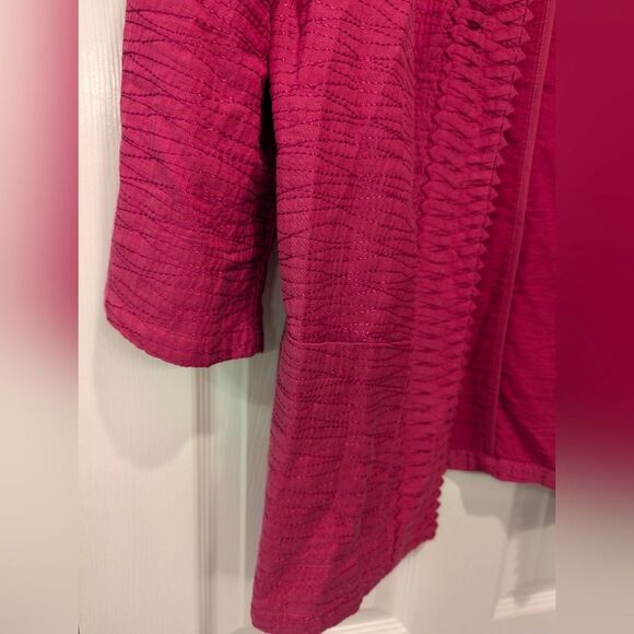 Chicos women's embroidered purple Cottagecore open front blazer cardigan sz 3 XL - Picture 3 of 9